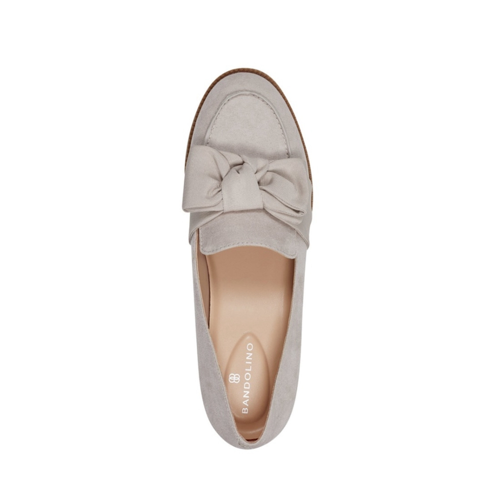 Bandolino Lindio Bow Detail Slip On grey Loafers office workwear Oxford size 8 - Picture 7 of 9